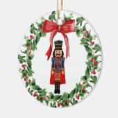 Nutcracker Red Bow Wreath Weihnachtsbaumdekor Keramik Ornament (Links)