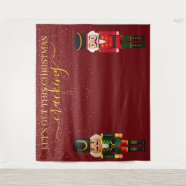 Nutcracker Red Christmas Foto Stand Hintergrund Wandteppich