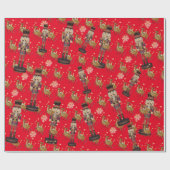 Nutcracker Red Classic Muster Geschenkpapier (Flach)