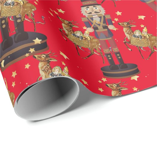 Nutcracker Red Classic Muster Geschenkpapier (Rolleneckpunkt)