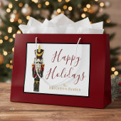 Nutcracker Red Happy Holidays Classic Christmas  Große Geschenktüte