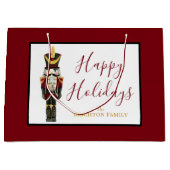 Nutcracker Red Happy Holidays Classic Christmas  Große Geschenktüte (Vorderseite)