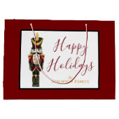 Nutcracker Red Happy Holidays Classic Christmas  Große Geschenktüte (Rückseite)