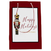 Nutcracker Red Happy Holidays Classic Christmas Mittlere Geschenktüte (Vorderseite)