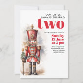 Nutcracker Red Magic Birthday Einladung (Vorderseite)