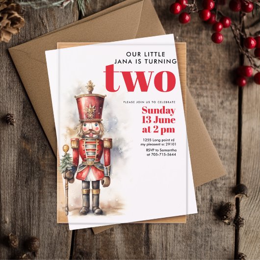 Nutcracker Red Magic Birthday | festlich Acryleinladungen