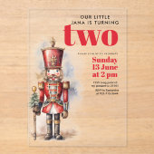 Nutcracker Red Magic Birthday | festlich Acryleinladungen (Vorderseite)