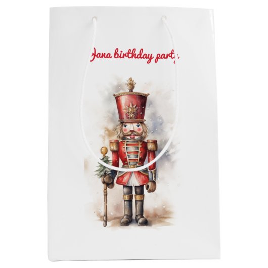 Nutcracker Red Magic Birthday Mittlere Geschenktüte (Vorderseite)