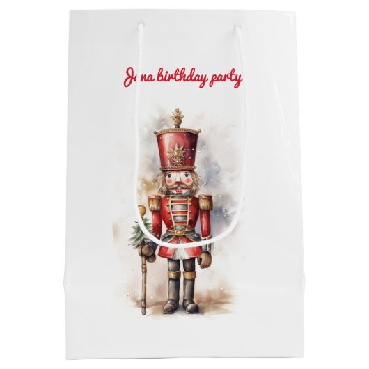 Nutcracker Red Magic Birthday Mittlere Geschenktüte (Rückseite)