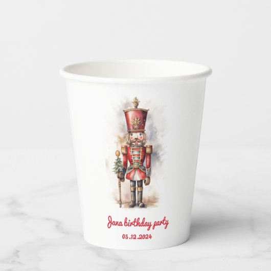 Nutcracker Red Magic Birthday Pappbecher (Rückseite)
