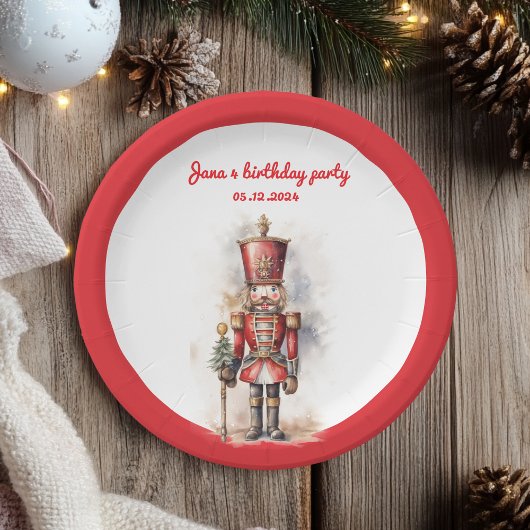 Nutcracker Red Magic Birthday Pappteller
