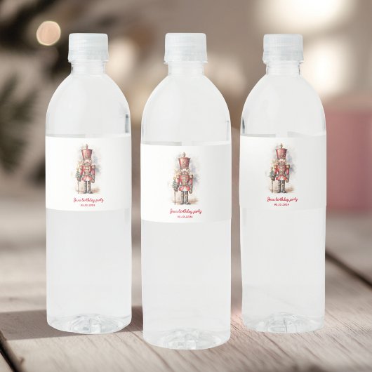 Nutcracker Red Magic Birthday Wasserflaschenetikett