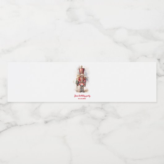 Nutcracker Red Magic Birthday Wasserflaschenetikett (Einzelnes Label)