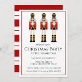 Nutcracker Red Strip Weihnachtsfeier Party Einladu Einladung (Vorne/Hinten)