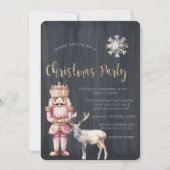 Nutcracker Reindeer, Snowflake Weihnachten Einladung (Vorderseite)