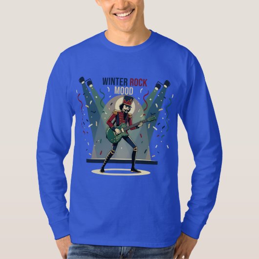 Nutcracker Rocker – Winter-Musik-Kunst T-Shirt (Vorderseite)