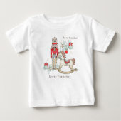 Nutcracker Rocking Horse Weihnachtsbaum Baby T-shirt (Vorderseite)