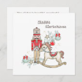 Nutcracker Rocking Horse Weihnachtsbaum-Flachkarte (Vorne/Hinten)