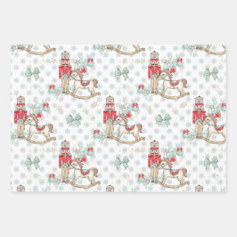 Nutcracker, Rockpferd, Weihnachtsbaum Geschenkpapier Set