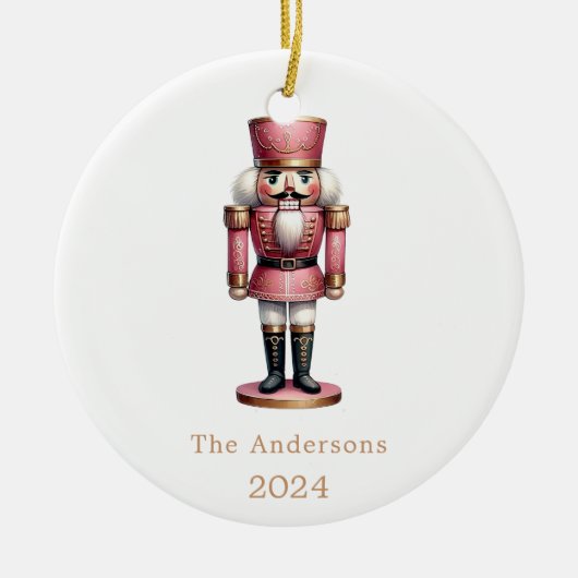 Nutcracker Rosa Keramik Ornament (Vorne)