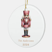 Nutcracker Rosa Keramik Ornament (Links)