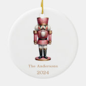 Nutcracker Rosa Keramik Ornament (Hinten)