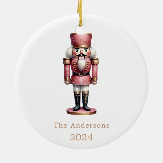 Nutcracker Rosa Keramik Ornament (Hinten)