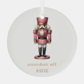Nutcracker Rosa Ornament Aus Glas (Rückseite)