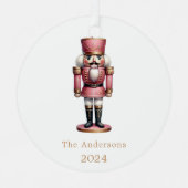Nutcracker Rosa Ornament Aus Metall (Vorderseite)