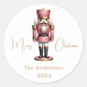 Nutcracker Rosa Runder Aufkleber (Vorderseite)