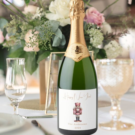 Nutcracker Rosa Schaumweinetikett