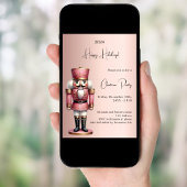 Nutcracker-Rose Weihnachtsgold-Party Einladung
