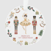 Nutcracker Rot und Gold Ballerina erste Weihnachte Ornament (Vorderseite)