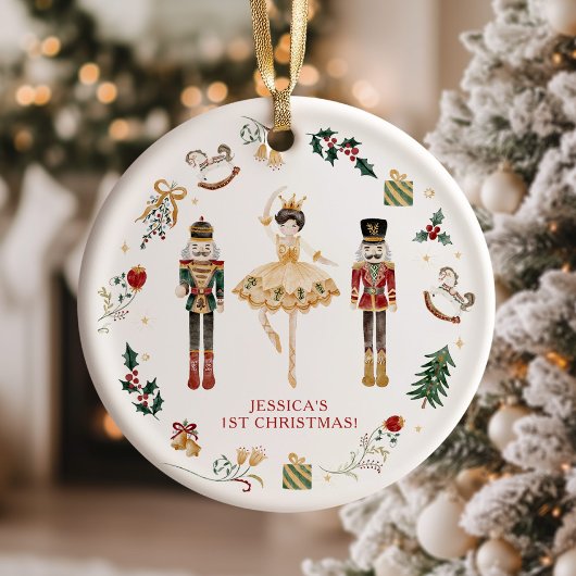 Nutcracker Rot und Gold Ballerina erste Weihnachte Ornament