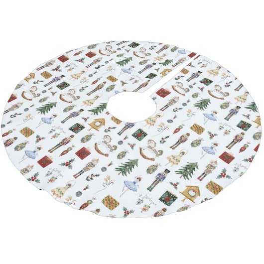 Nutcracker Rotes Gold Zucker-Pflaume Weihnachten Polyester Weihnachtsbaumdecke (Schrägansicht)