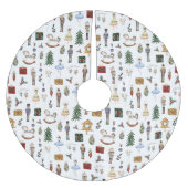 Nutcracker Rotes Gold Zucker-Pflaume Weihnachten Polyester Weihnachtsbaumdecke (Vorderseite)