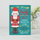 Nutcracker SantaHoliday Weihnachtsfeiertage Party  Einladung (Stehend Vorderseite)