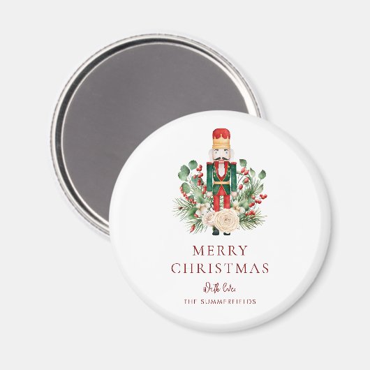 Nutcracker Script Greenery Christmas Holiday Magnet (Vorderseite/Rückseite)