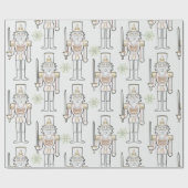 Nutcracker Shadow Kontur Snowflakes Weiß Geschenkpapier (Flach)