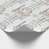 Nutcracker Shadow Kontur Snowflakes Weiß Geschenkpapier (Ecke)