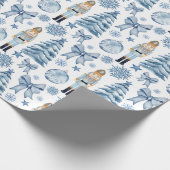 Nutcracker silberblau Weihnachtsgeschenk Geschenkpapier (Ecke)