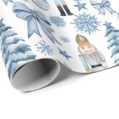 Nutcracker silberblau Weihnachtsgeschenk Geschenkpapier (Rolleneckpunkt)