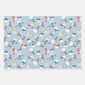 Nutcracker Sleigh und Snowman Set 3 Weihnachten Geschenkpapier Set (Vorderseite 3)