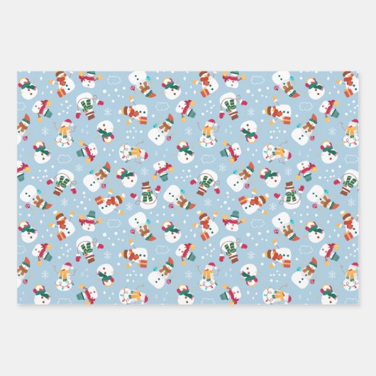 Nutcracker Sleigh und Snowman Set 3 Weihnachten Geschenkpapier Set (Vorderseite 3)