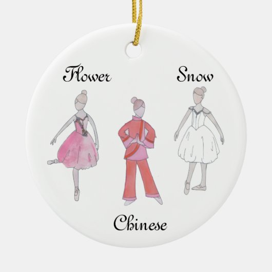 Nutcracker Snow/Chinesisch/Blume Keepake Ornament (Vorne)