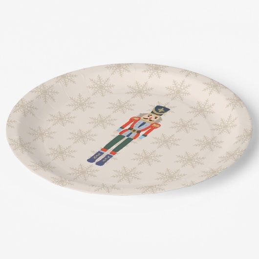 Nutcracker Snowflake Pattern Holiday  Pappteller (Schrägansicht)