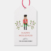 Nutcracker Soldat Happy Holidays Geschenketiketten Geschenkanhänger (Vorderseite)
