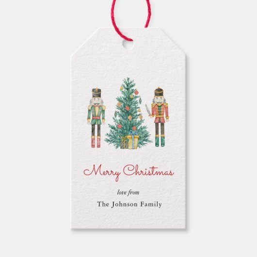 Nutcracker-Soldat und Weihnachtsbaum Geschenkanhänger (Vorderseite)