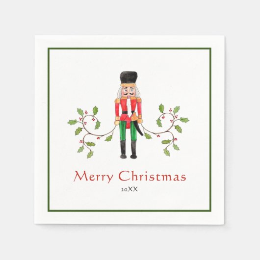Nutcracker Soldat Weihnachtsfest Party Serviette (Vorderseite)