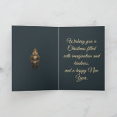 Nutcracker Soldier Art Nouveau Style Christmas Karte (Innenseite)